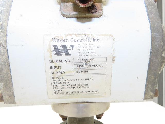 Warren Controls 1.5" CW-12MW Ball Valve Flanged w/Pneumatic Actuator