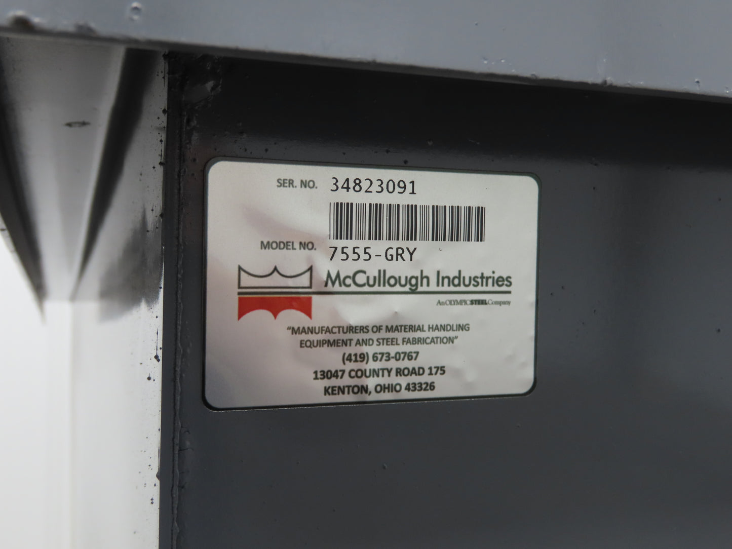 Wright 75555-GRY 3/4 YD Self Dumping Hopper 4000lbs Trash Recycling 10 Gauge Bin