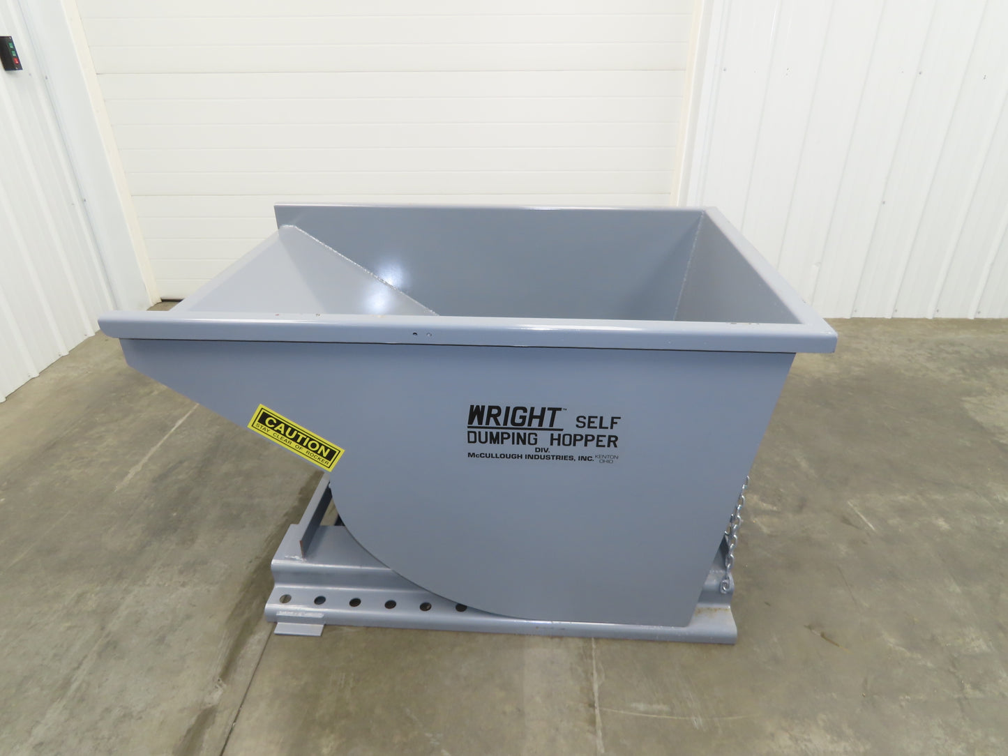 Wright 75555-GRY 3/4 YD Self Dumping Hopper 4000lbs Trash Recycling 10 Gauge Bin