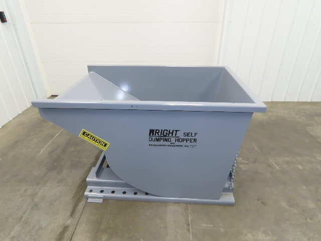 Wright 7555-GRY 3/4 YD Self Dumping Hopper 4000lbs Trash Recycling 10 Gauge Bin