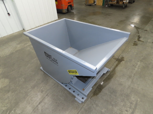 Wright 75555-GRY 3/4 YD Self Dumping Hopper 4000lbs Trash Recycling 10 Gauge Bin