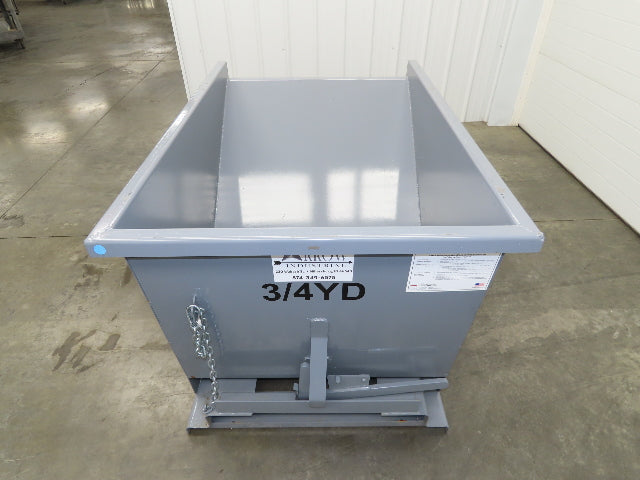 Wright 75555-GRY 3/4 YD Self Dumping Hopper 4000lbs Trash Recycling 10 Gauge Bin