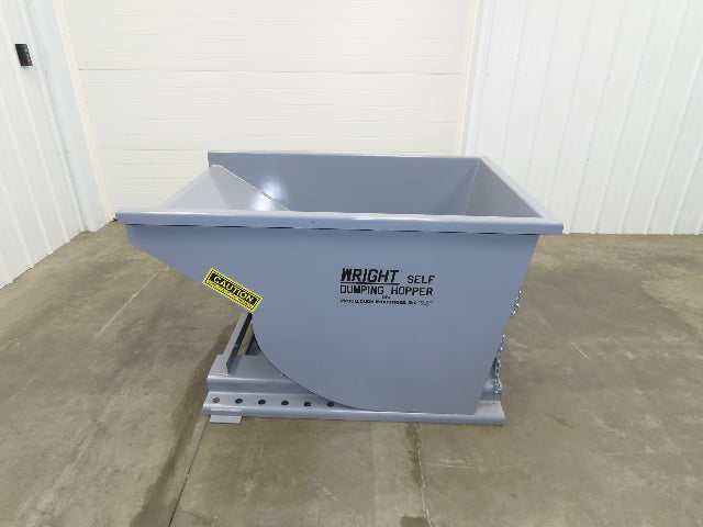 Wright 75555-GRY 3/4 YD Self Dumping Hopper 4000lbs Trash Recycling 10 Gauge Bin