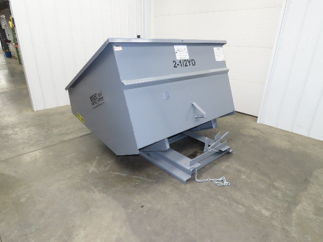 Wright 26099-GRY 2-1/2 YD Self Dumping Hopper 4000lbs Trash Recycle 10 Gauge Bin