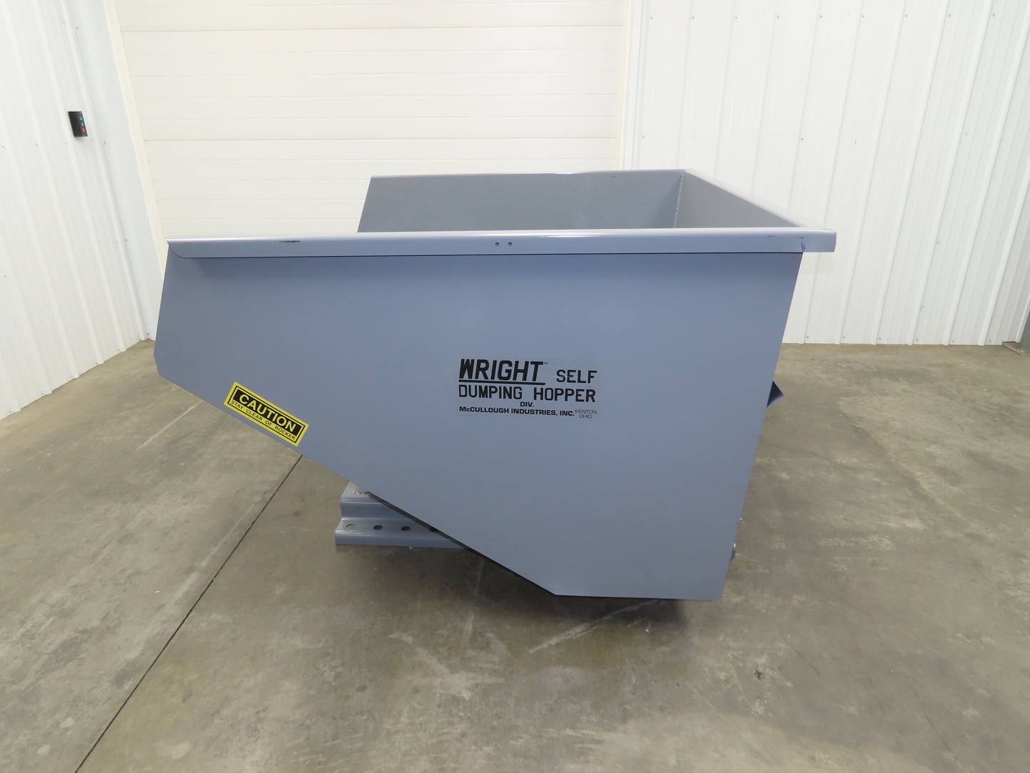 Wright 26099-GRY 2-1/2 YD Self Dumping Hopper 4000lbs Trash Recycle 10 Gauge Bin