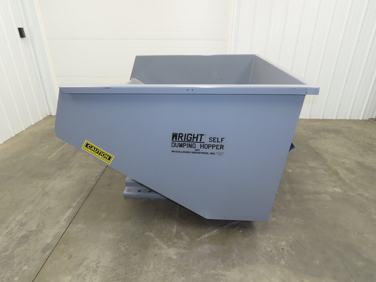 Wright 26099-GRY 2-1/2 YD Self Dumping Hopper 4000lbs Trash Recycle 10 Gauge Bin
