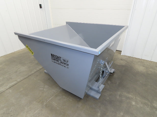 Wright 15055-GRY 1-1/2 YD Self Dumping Hopper 4000lbs Trash Recycle 10 Gauge Bin