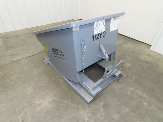 Wright 5055-GRY 1/2 YD Self Dumping Hopper 4000lbs Trash Recycle 10 Gauge Bin