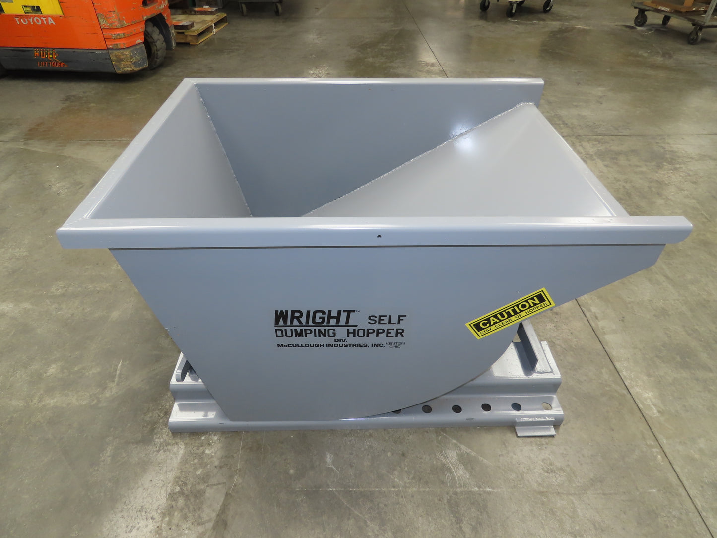 Wright 5055-GRY 1/2 YD Self Dumping Hopper 4000lbs Trash Recycle 10 Gauge Bin