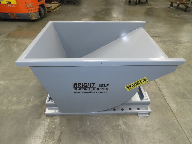 Wright 5055-GRY 1/2 YD Self Dumping Hopper 4000lbs Trash Recycle 10 Gauge Bin
