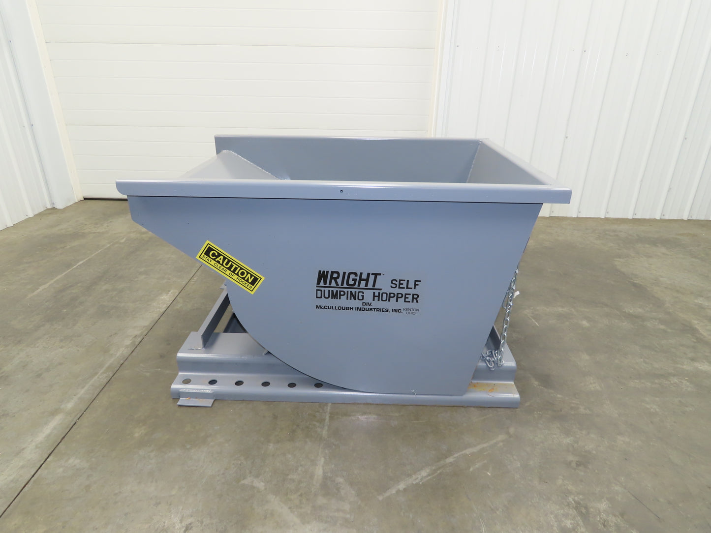 Wright 5055-GRY 1/2 YD Self Dumping Hopper 4000lbs Trash Recycle 10 Gauge Bin
