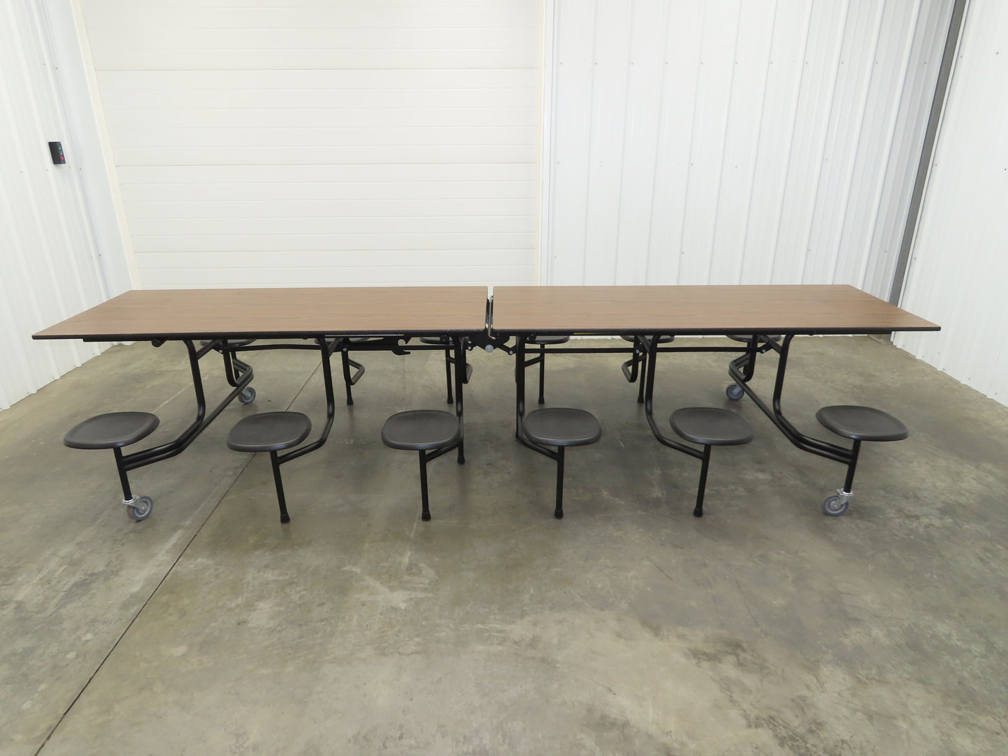 Uline H-9855MAP Mobile Cafeteria Table 12' L 30" W Rectangular 12 Stool Lunch
