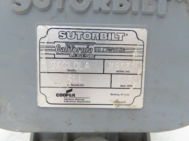 Sutorbilt Legend GACLDLA 4LL 3" Positive Displacement Vacuum Blower 3050rpm