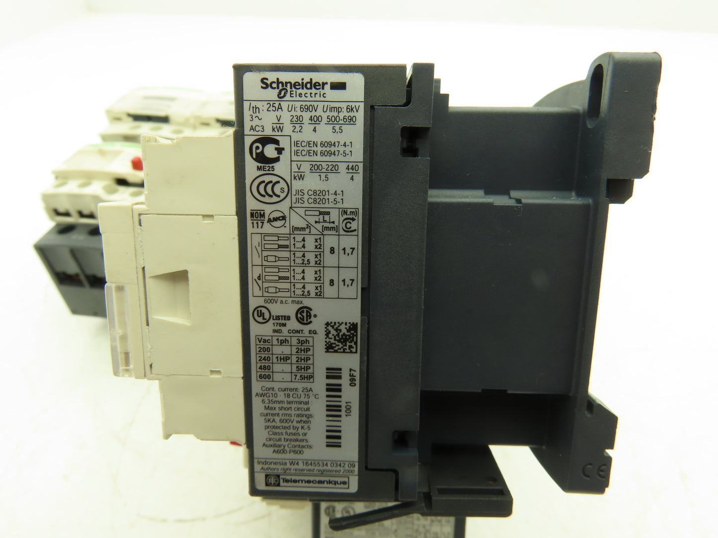 Schneider Electric LC1D09 IEC TeSys Contactor Overload Combination Lot of 3