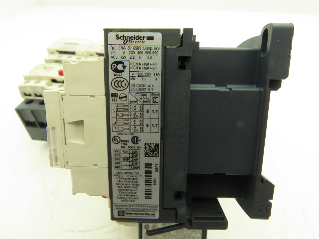 Schneider Electric LC1D09 IEC TeSys Contactor Overload Combination Lot of 3