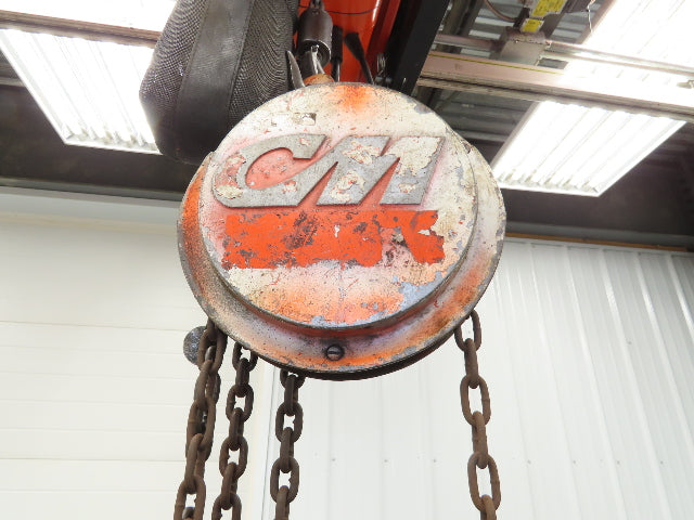 CM Cyclone 1 Ton 2000Lb Manual Chain Fall Hand Hoist 20' 10" Lift