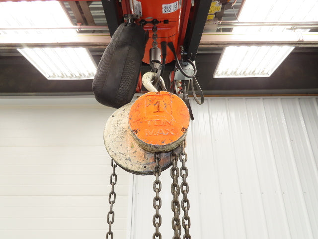 CM Cyclone 1 Ton 2000Lb Manual Chain Fall Hand Hoist 20' 5" Lift