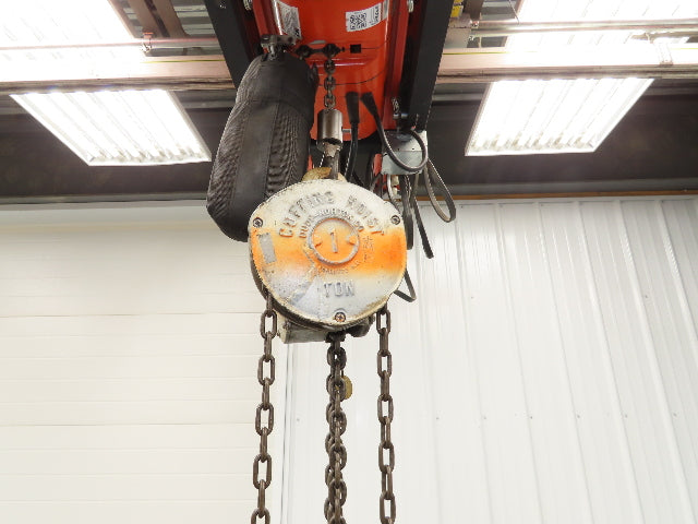 Coffing Porta-Hoist 1 Ton 2000Lb Manual Chain Fall Hand Hoist 37' 10" Lift