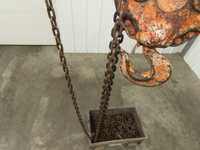 Coffing Porta-Hoist 12 Ton Manual Chain Fall Hand Hoist 14' 6" Lift 24000Lb