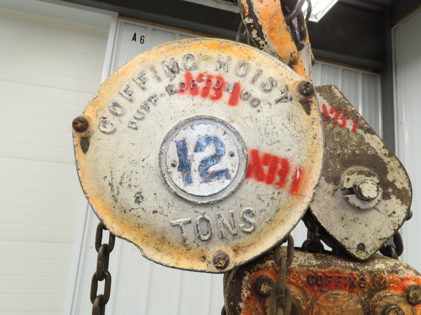 Coffing Porta-Hoist 12 Ton Manual Chain Fall Hand Hoist 14' 6" Lift 24000Lb