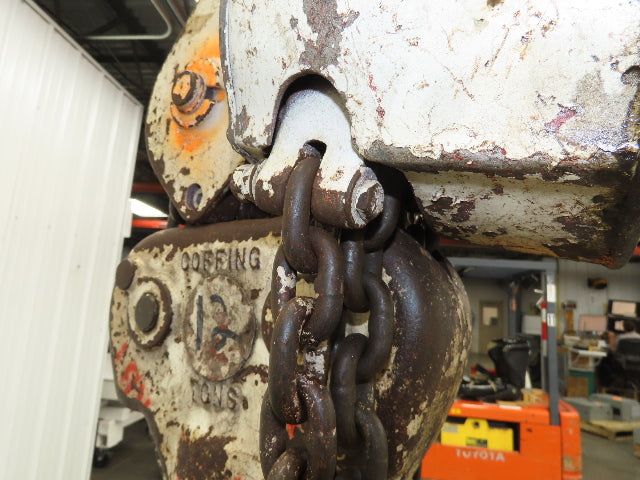 Coffing Porta-Hoist 12 Ton Manual Chain Fall Hand Hoist 9' 6" Lift 24000Lb