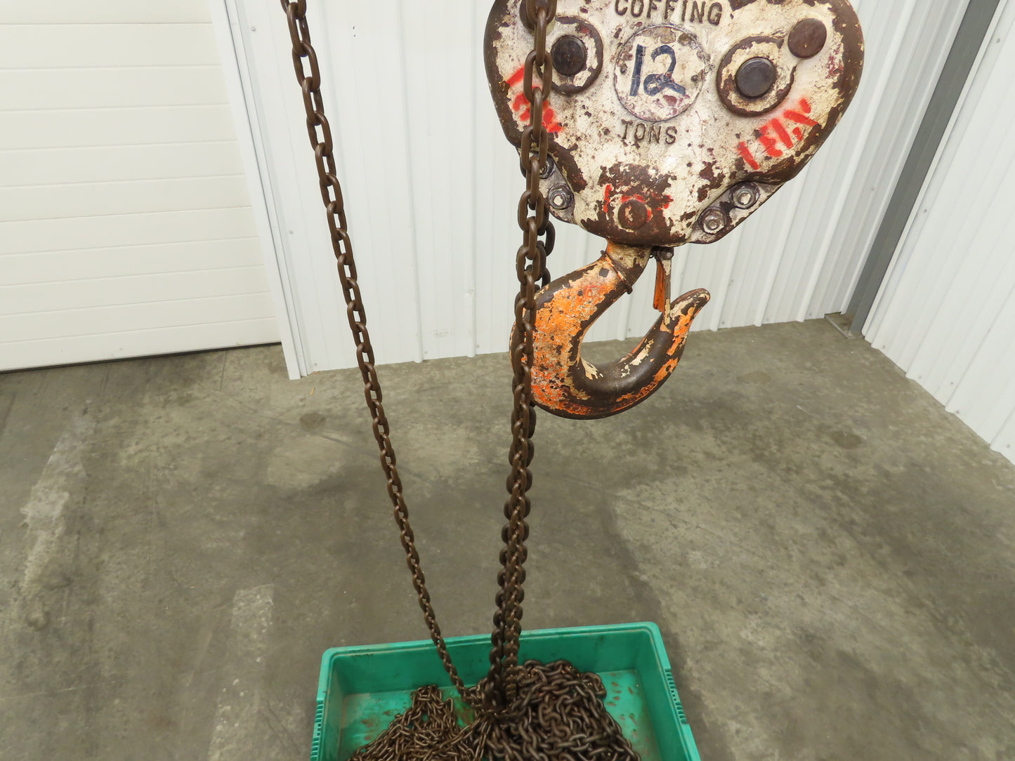 Coffing Porta-Hoist 12 Ton Manual Chain Fall Hand Hoist 9' 6" Lift 24000Lb