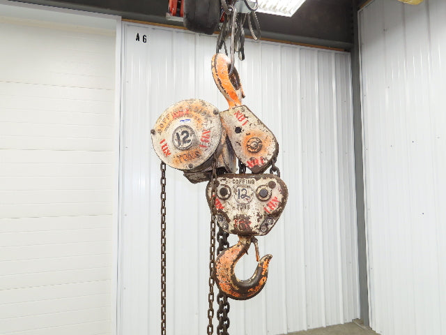 Coffing Porta-Hoist 12 Ton Manual Chain Fall Hand Hoist 9' 6" Lift 24000Lb