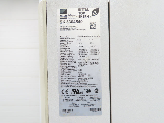 Rittal SK 3304.540 Top Therm Electrical Enclosure Air Conditioner 1460W 480V