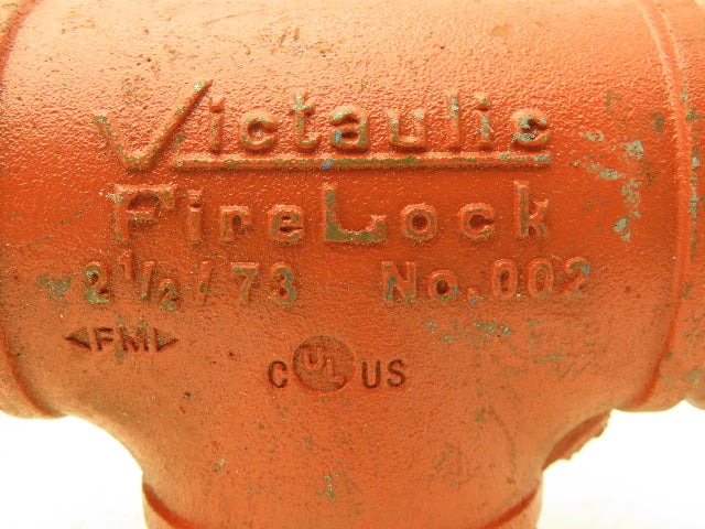 Victaulic No.002 Firelock 2-1/2" Grooved Pipe Tee Fitting Lot of 5