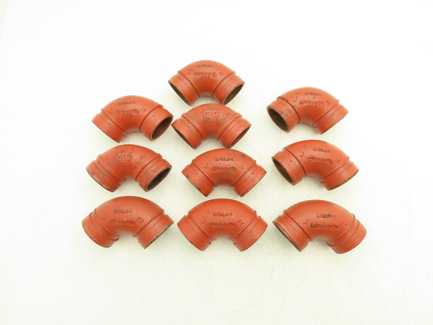 Victaulic 2/60.3-1 Firelock 2" Grooved Pipe Fitting 90° Elbow Lot of 10