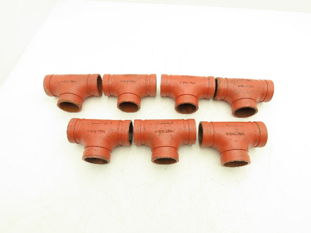 Victaulic 2"-2 Firelock Grooved Pipe Tee Fitting 2x2x2" Lot of 7