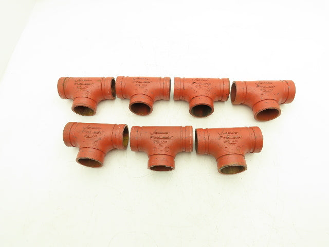 Victaulic 2"-2 Firelock Grooved Pipe Tee Fitting 2x2x2" Lot of 7