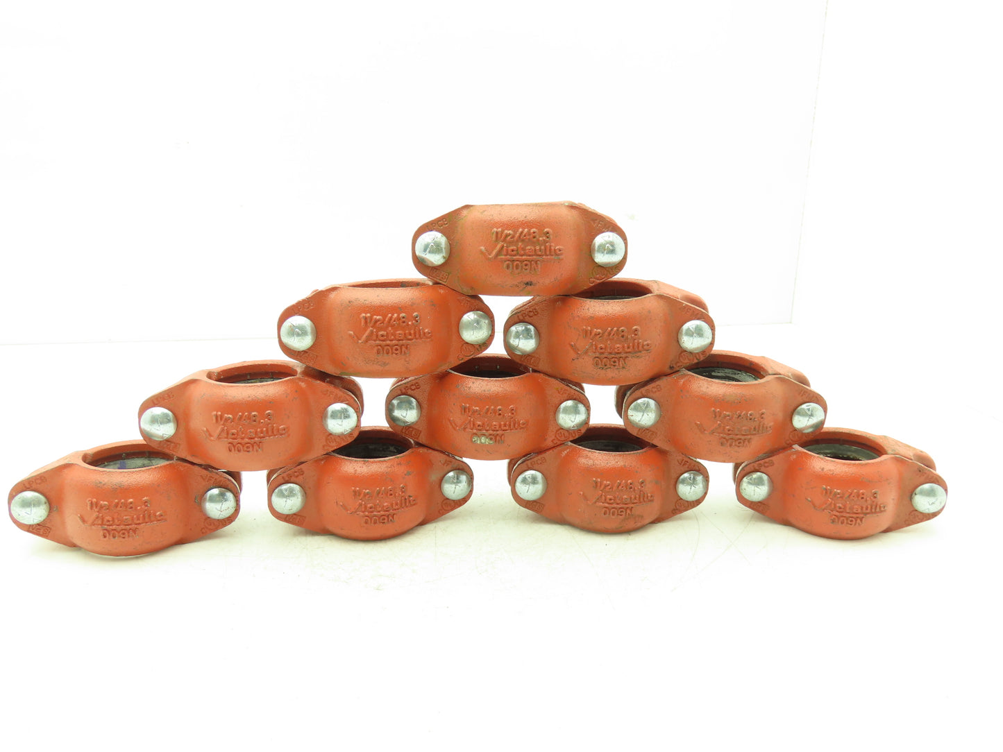 Victaulic 009N 1-1/2" Grooved Pipe Rigid Coupling w/Gasket Lot of 10