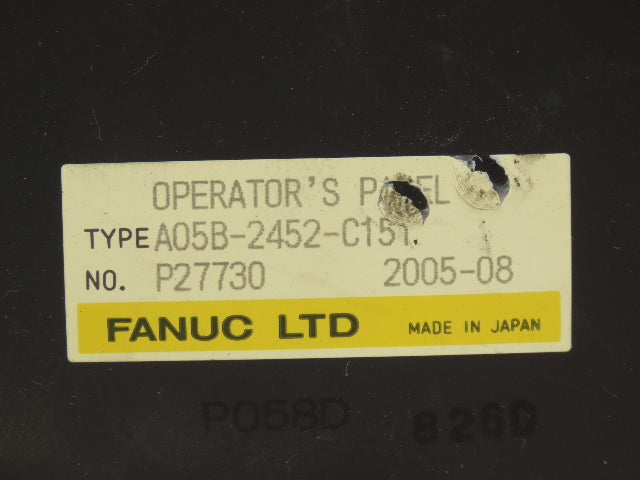 Fanuc A05B-2452-C151 HMI R-J3iB PCMCIA Slot Serial Port E-Stop With Key