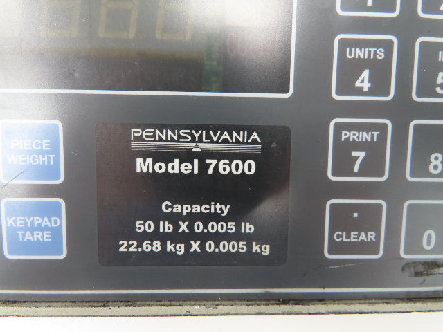 Pennsylvania Model 7600 Digital Scale With Readout 50 Lbs Capacity