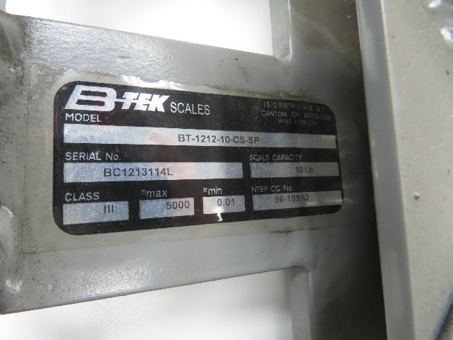 MODEL 560 B-Tek BT-1212-10-CS-SP Scale with GSE Digital Readout 10 Lbs Capacity