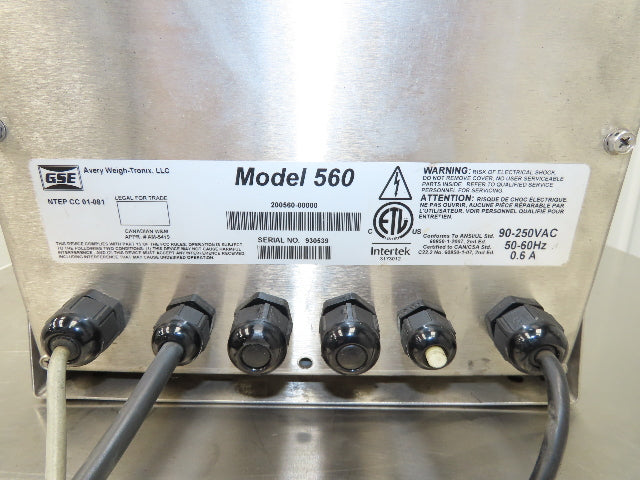 MODEL 560 B-Tek BT-2424-50-CS-SP Scale With GSE Digital Readout 50 Lbs Capacity