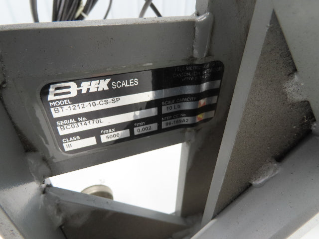 MODEL 560 B-Tek BT-1212-10-CS-SP Scale With GSE Digital Readout 10 Lbs Capacity