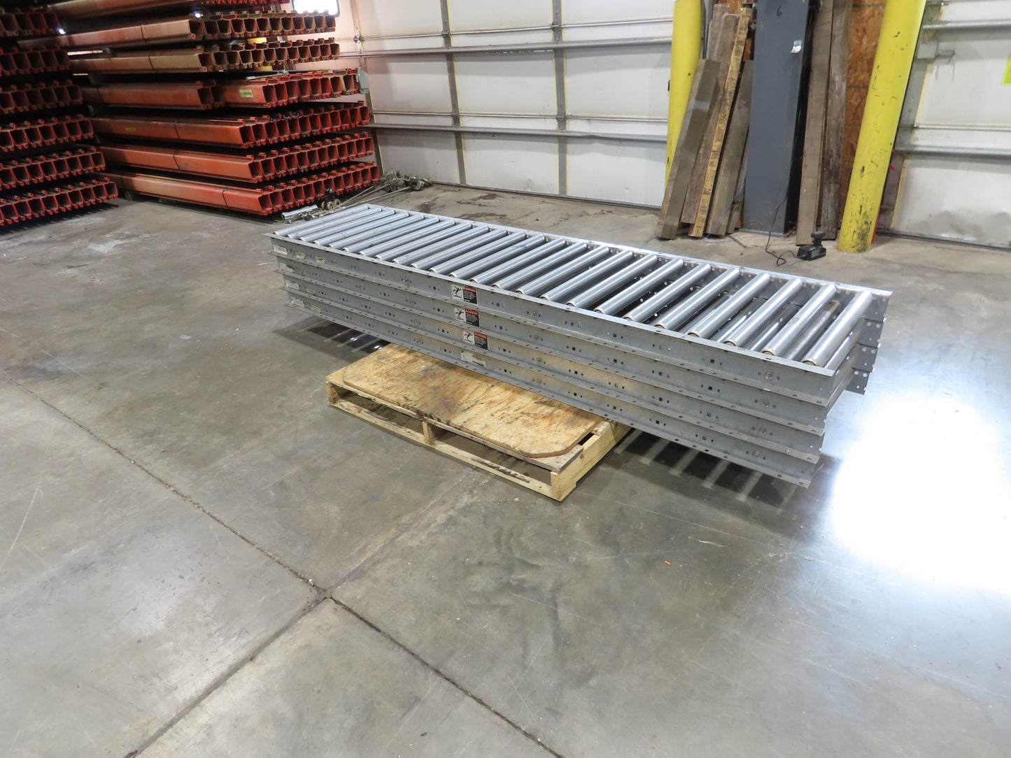 Automotion 24"x 8' Gravity Roller Conveyor 1.9" Roller 21.5"BF 4-Sections 32'