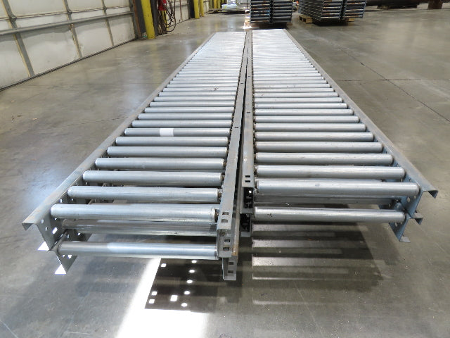 Intelligrated 18"x 12' Gravity Roller Conveyor 1-3/8"Roller 16"BF 4-Sections 48'