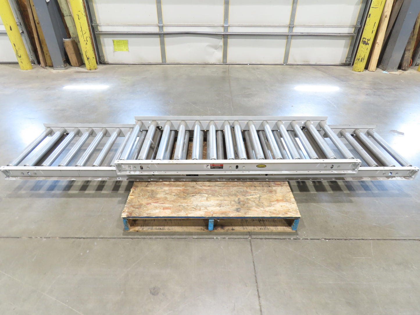 Hytrol 24"x 14' Gravity Roller Conveyor 1.9" Roller 21"BF 2-Sections 9' + 5'