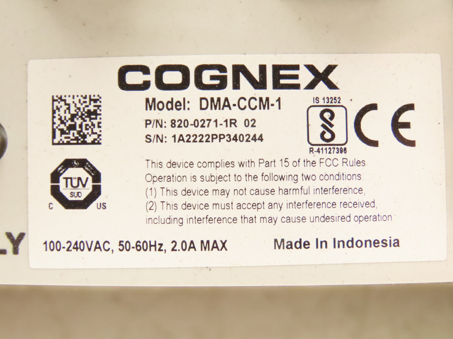 Cognex DMA-CCM-1 DataMan Single Reader I/O Module 24VDC Power Supply Lot of 2