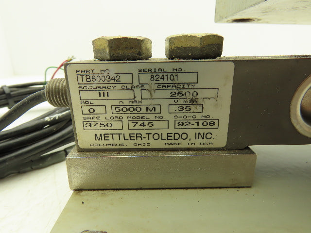 Mettler Toledo 745 Weigh Scale Load Cell Sensor 2500 Lb with Flexmount