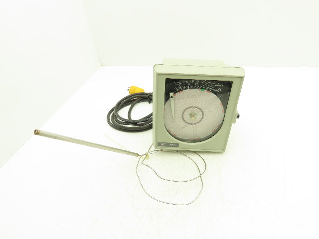 United Electric UE 650 UE 800 Indicating Temperature Chart Recorder with Probe