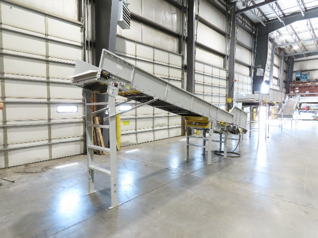 Hytrol HSS 31"x 20' Incline Belt Conveyor 3Hp 3PH Center Drive 120fpm 76-88"H
