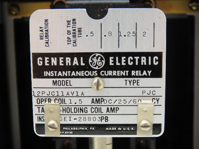 General Electric 12PJC11AV1A Overcurrent Time Delay Relay 1.5 Amp