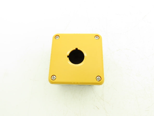Idec FB1W-111Y XW1E-TV412Q4MR Single Hole Pushbutton Box with Emergency Stop