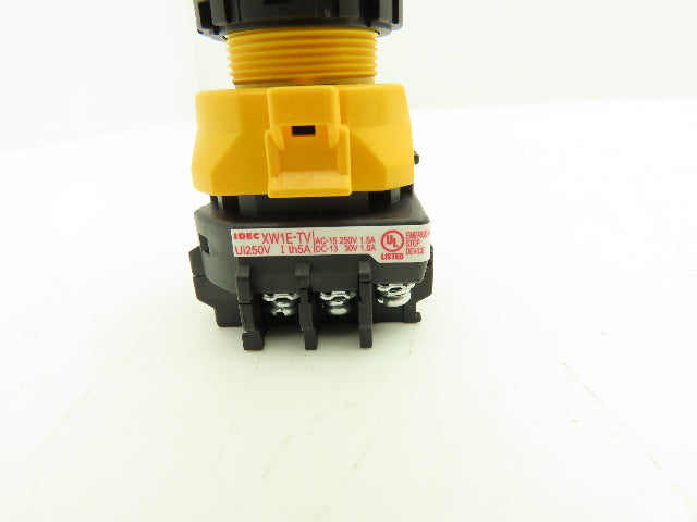 Idec FB1W-111Y XW1E-TV412Q4MR Single Hole Pushbutton Box with Emergency Stop