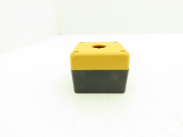 Idec FB1W-111Y XW1E-TV412Q4MR Single Hole Pushbutton Box with Emergency Stop