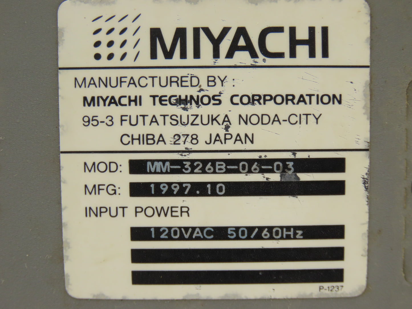 Miyachi MM-326B-06-03 Welding Power Supply Weld Monitor Checker & Welcard